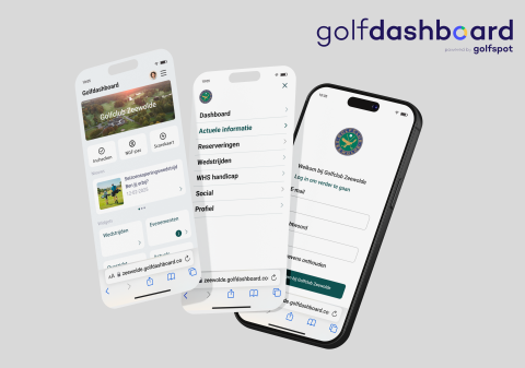 Mobiel mockup Golfdashboard zeewolde